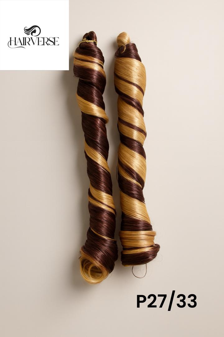 French curls Honey Blonde and Dark Auburn Braiding Extenstion