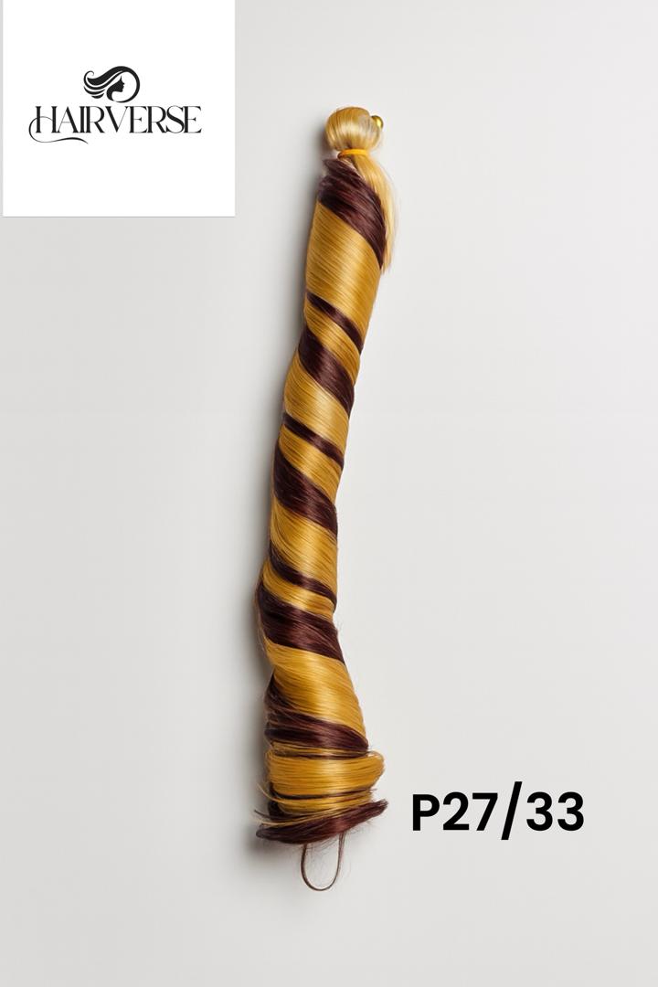 French curls Honey Blonde and Dark Auburn Braiding Extenstion